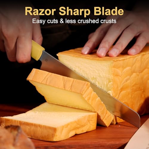 7.5" Serrated Bread Knife for Homemade Bread (7.5" / Pale Yellow)