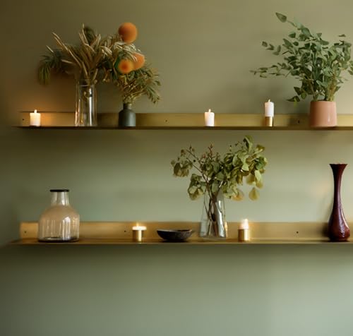 Linear Floating Shelf (48-inch X 8-inch Powder Coated Gold)