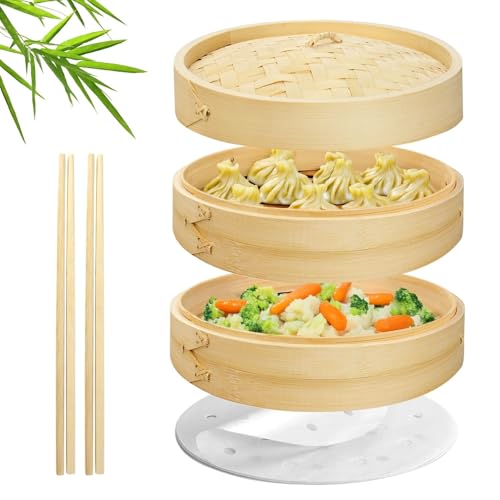 Bamboo Steamer Basket Set (8 Inch)