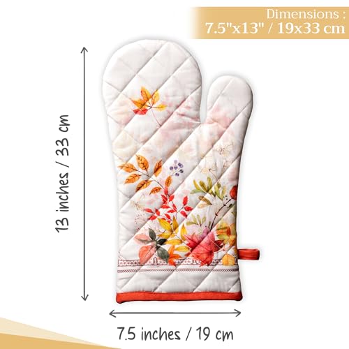 Maison d'Hermine Oven Gloves 100% Cotton Oven Mitt (056 - Amarante / 7.5" x 13" (Oven Mitt))