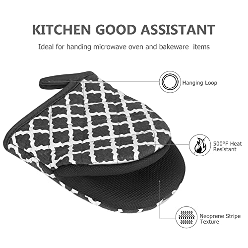 1 Pair Short Oven Mitts (Dark Gray)