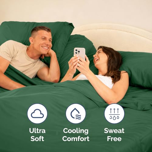 Flex Top Split Head King 4 Piece Sheet Set (17 - Emerald Green / Split Head/Flex Top)