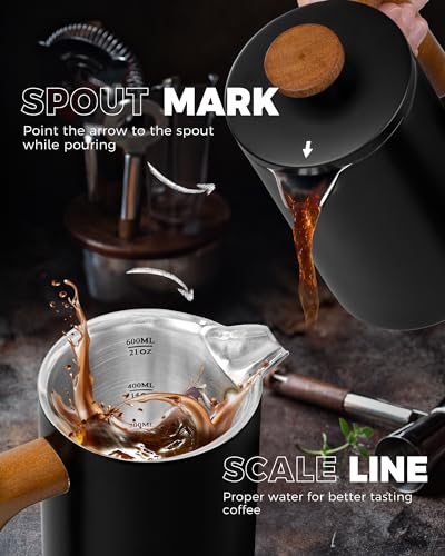 POLIVIAR French Press Coffee Maker (Black / 21 oz)