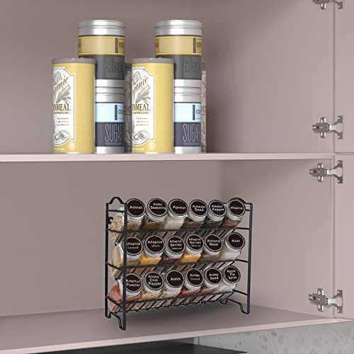 Spice Rack Organizer with 18 Spice Jars 4 oz