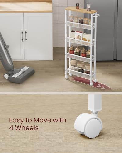 5 Tier Slim Rolling Storage cart with Wheels
