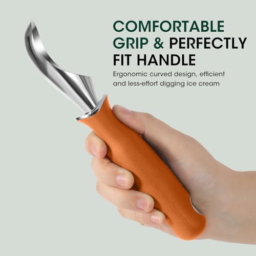 Premium Heavy Duty Ice Cream Scoop with Ergonomic Handle