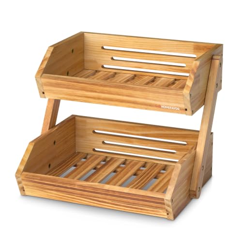 2 Tier Pine Wood Fruit Basket (Pine Wood / 2-Tier)