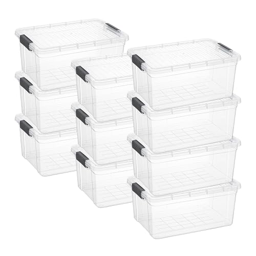 21 Quart Clear Plastic Storage Boxes with Lids (21 Quart)