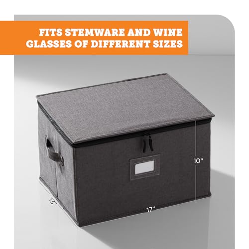 Wine Glass Storage Cases (Gray / 2 Pack Set Wine Glass Storage)