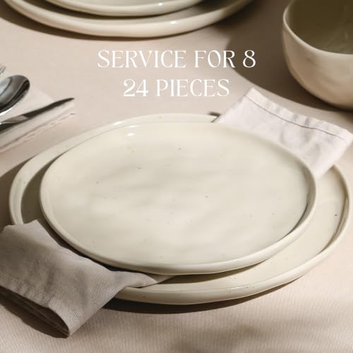 Mirella 24 Piece Dinnerware Set Stoneware (Beige / 24-Piece - Service for 8)