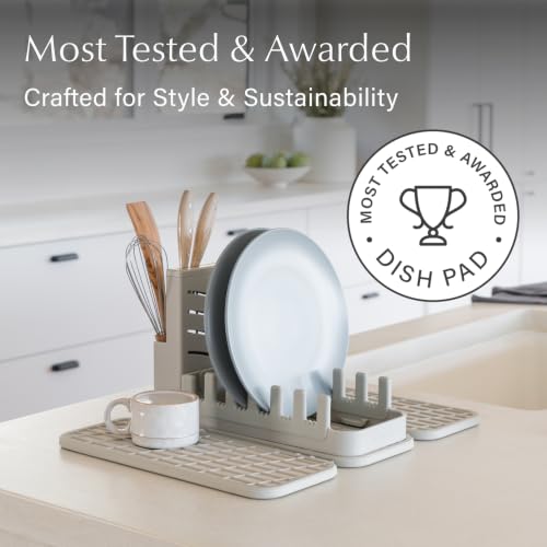 Home Collapsible Dish Drying Rack with Stone Dish Pad (Original + Rack / Sandstone)