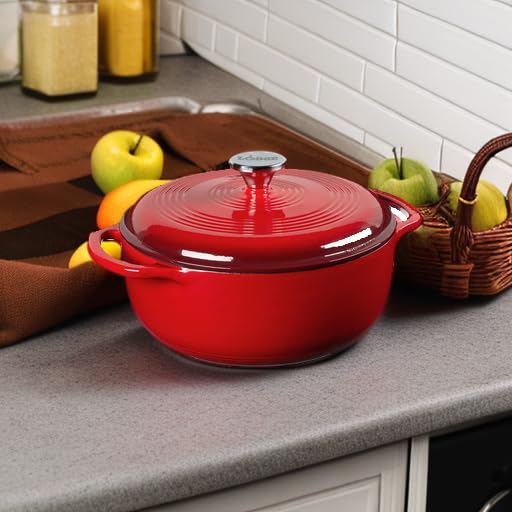 Essential Enamel Cast Iron Dutch Oven (Island Spice Red)