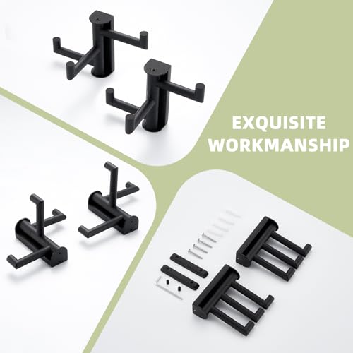 Bathroom Towel Hook Matte Black (2 Pack / Matte Black)