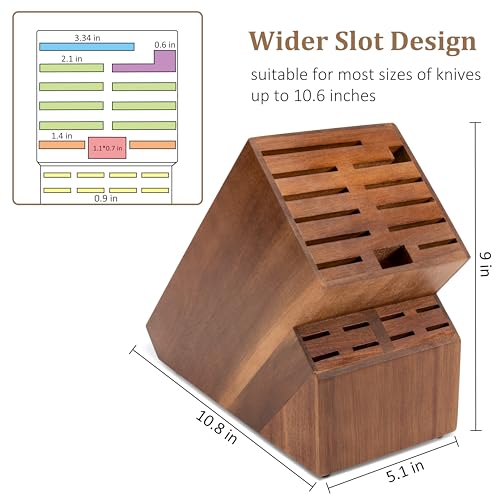 Knife Block for Kitchen Countertop (Brown-20 Slot)