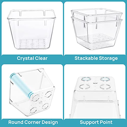 15 PCS Clear Plastic Drawer Organizers Set (Clear)
