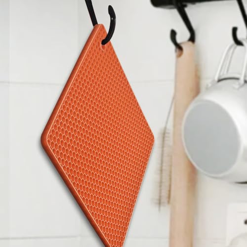 Silicone Square Trivets Mat (Orange)