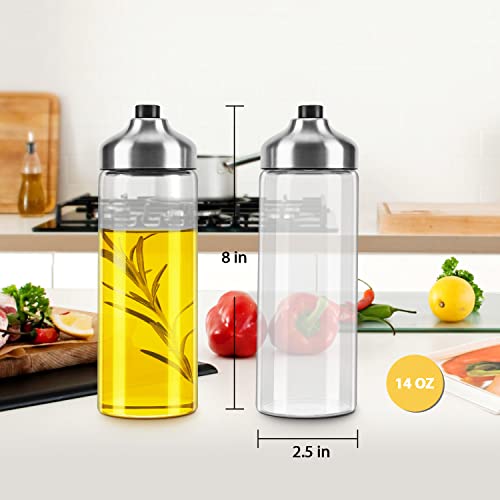 Olive Oil Dispenser Bottle (Silver / 14OZ Set of 1)