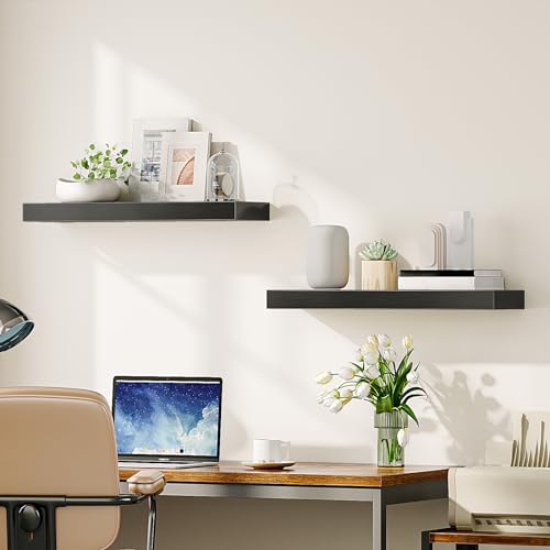 Floating Shelves for Wall (Black / 23.6 Inches)