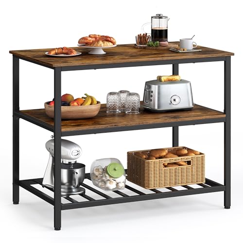 Kitchen Island with 3 Shelves