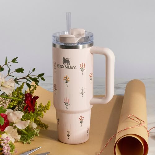 Quencher H2.0 Flow State Tumbler (40 Ounces / Rose Quartz Bouquets)