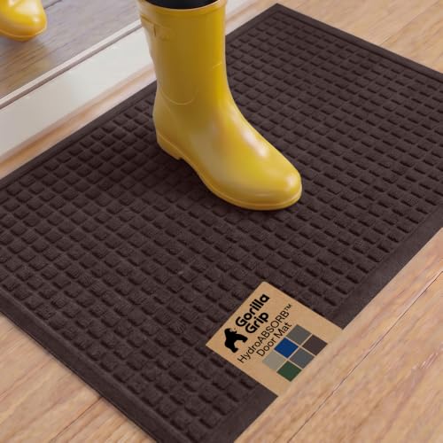 HydroABSORB Door Mat for Indoor Outdoor Use (Coffee / 35" X 23")