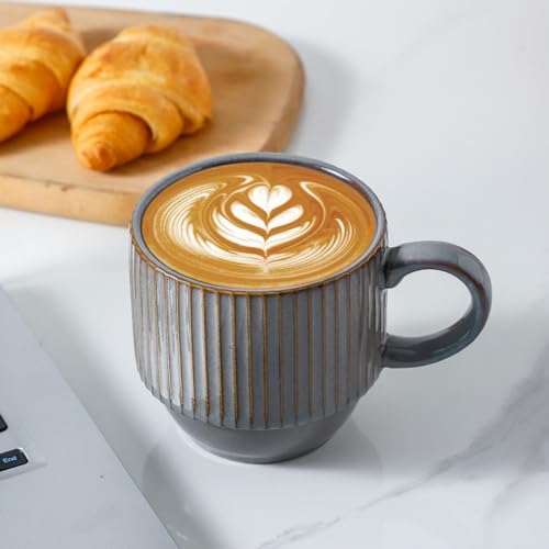 Porcelain Coffee Mugs (Brown / 12 Ounces)