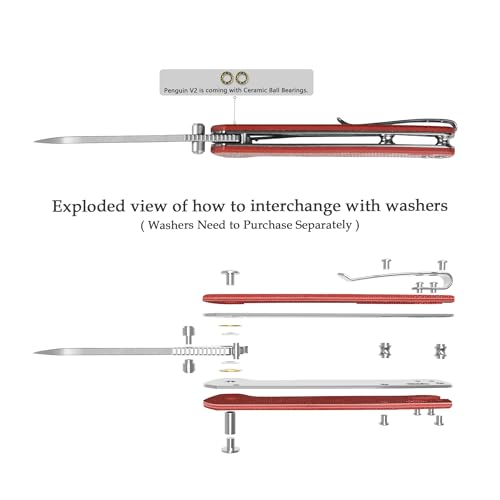 Penguin V2 Folding Pocket Knife (Red)