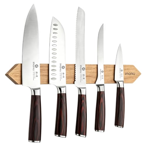 5PCS Kitchen Knife Set (Black Brown)