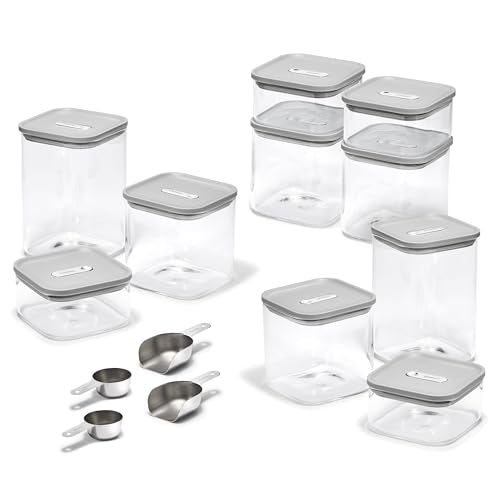 26 Piece Ultimate Airtight Glass Food Storage Containers with Lids (Grey / 26-Piece Set)