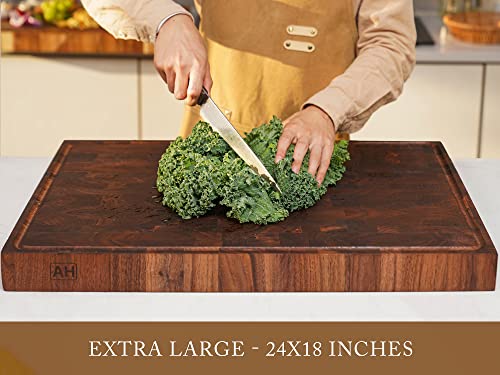 Extra Large Walnut Wood End Grain Cutting Board 24x18x2" Cut Block (End Grain / 24"L x 18"W)