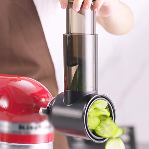 Slicer Shredder Attachments for KitchenAid Stand Mixer (Black and Silver)