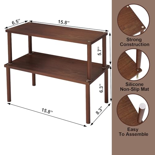 2 Pack Cabinet Organizer Shelf (15.8"W / Brown)