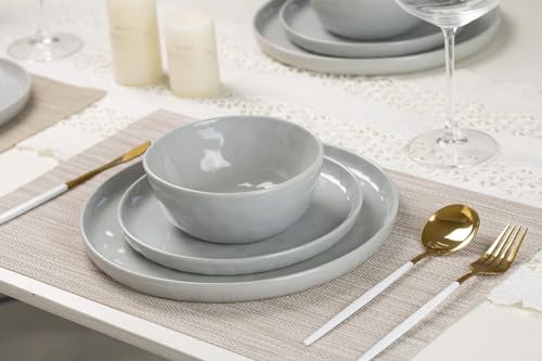 Mars Stoneware Dinnerware Set for 6 (Light Gray / Set(18pcs))