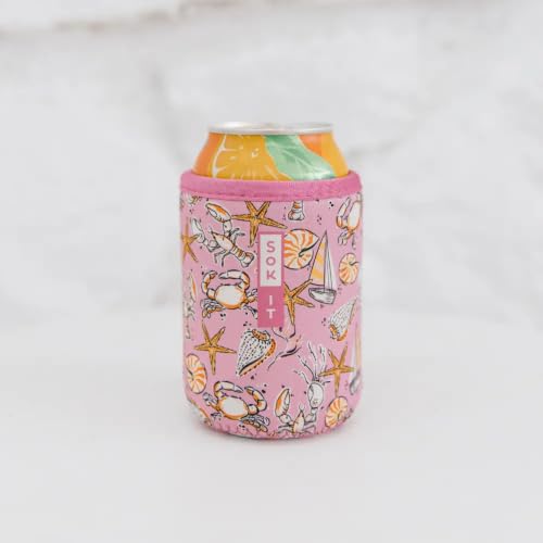 CanSok Sleeve for Beer & Soda Insulated Neoprene Cover (Tidal Treasures / 12oz Can Sleeve)