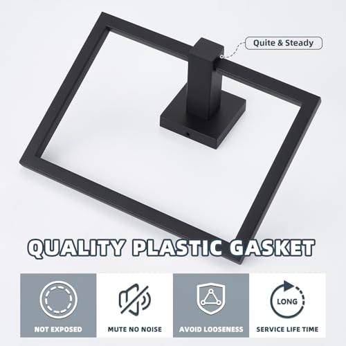 Matte Black Square Towel Holder for Bathroom (Matte Black)