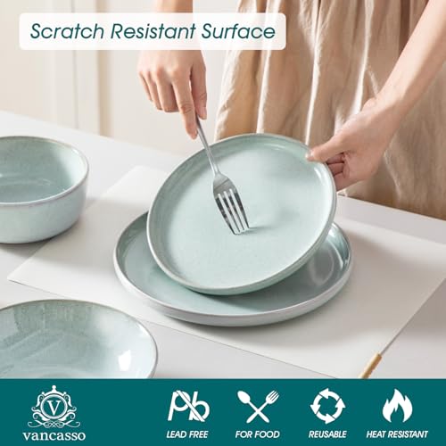ANYA 24 Pieces Plates and Bowls Set (Mint Green / 24 Pcs (Service for 6))