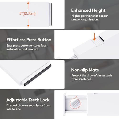 5" Tall Upgrade Drawer Dividers (5"H, 13.5-22"L)
