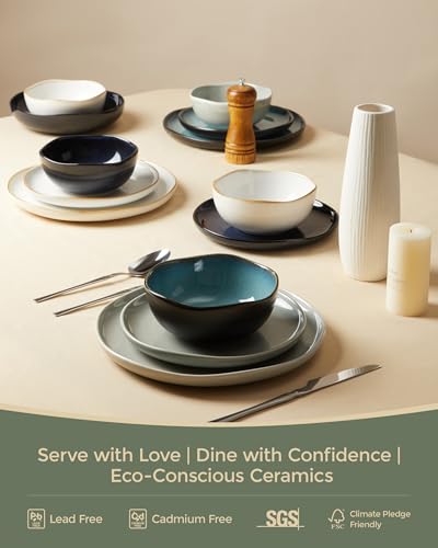Dinnerware Sets for Family of 6 (Dusty Green / Set (18pcs))