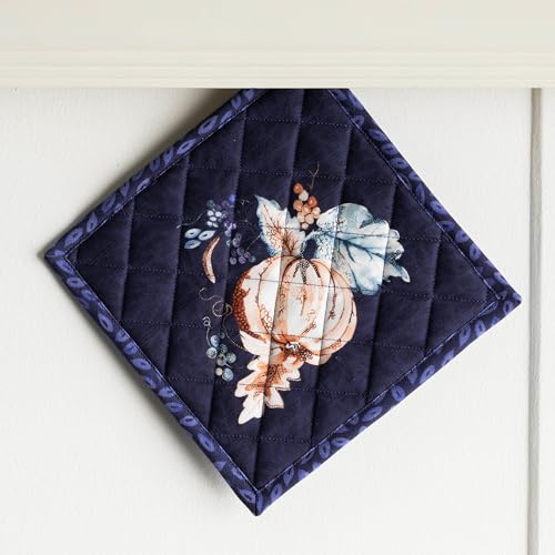 Pot Holders 100% Cotton Potholders (072 - Pumpkin Blues / 8" x 8" (Pot Holder Pack of 2))