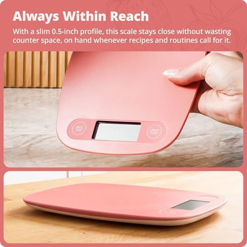 Food Scale Slim & Compact Build (Coral Pink)