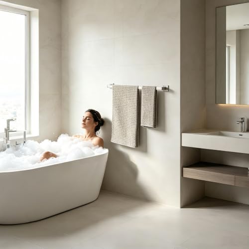 32 Inch Towel Bar for Bathroom Wall Mounted (Single 32 Inch(Assemble) / Brushed Nickel)