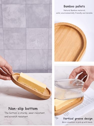 butter dish with lid (7.1"L x 3.6"W x 2.3"H - Bamboo)