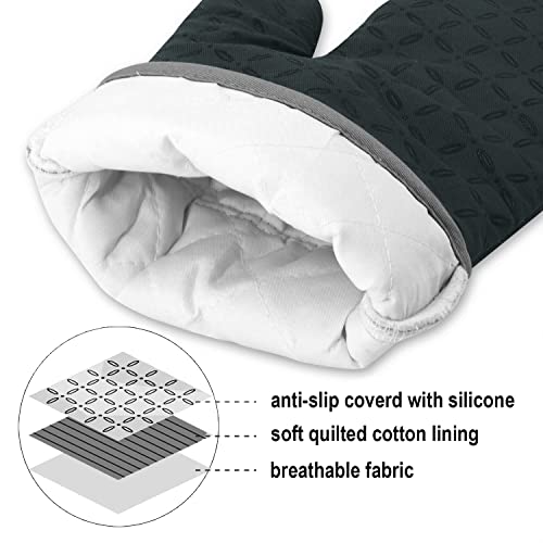 Oven Mitts and Pot Holders 6pcs Set (Deep Green)