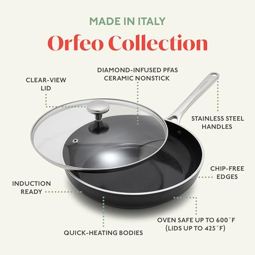 Orfeo 10 Piece Nonstick Cookware Set (10 Piece Cookware Set / Black)