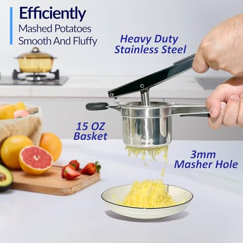 Potato Ricer 15oz Stainless Steel Ricer for Mashed Potatoes