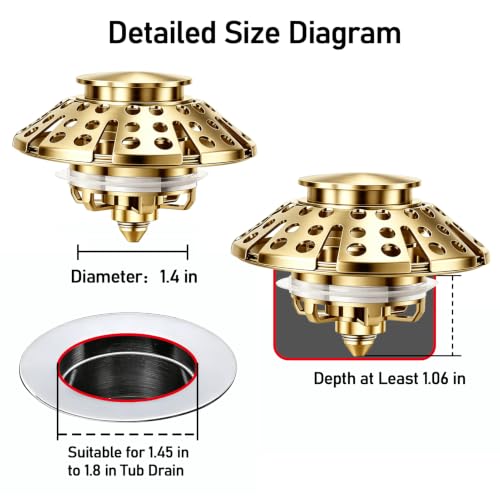 Bathtub Drain Stopper (Brushed Gold)