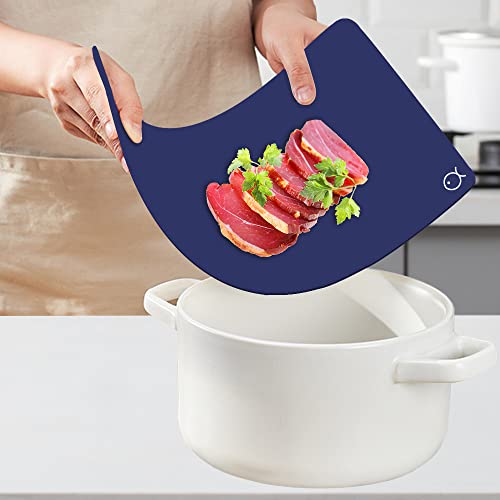 Plastic Flexible Cutting Boards for Kitchen Set of 4 (Multi Color - Large - 4)