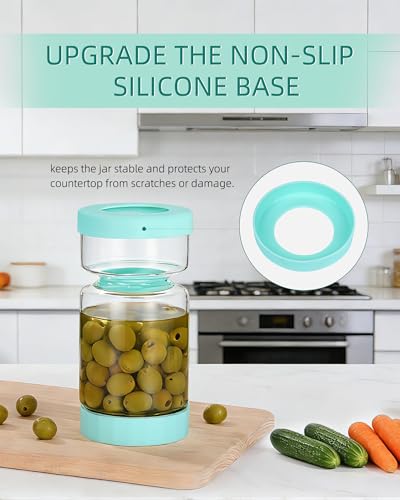 Pickle Jar with Strainer Flip (03-Blue / 37oz 1pc)