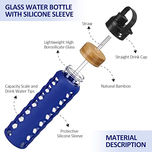 Glass Water Bottle (Bule / 32 Ounces)