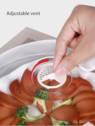 12" Clear Microwave Splatter Cover Integrated Handle BPA Free (12 inches (without water steamer) / Clear)